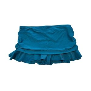 Teal Ruffled Swim Skirt